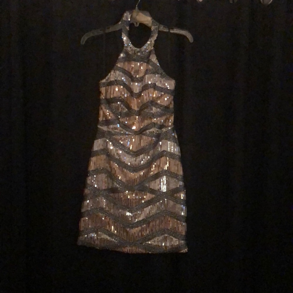 Sequins Backless Short Dress